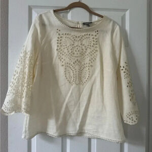 Neiman Marcus 100% linen long sleeve blouse and top XL